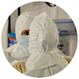 Public Health Service officer in protective gear.